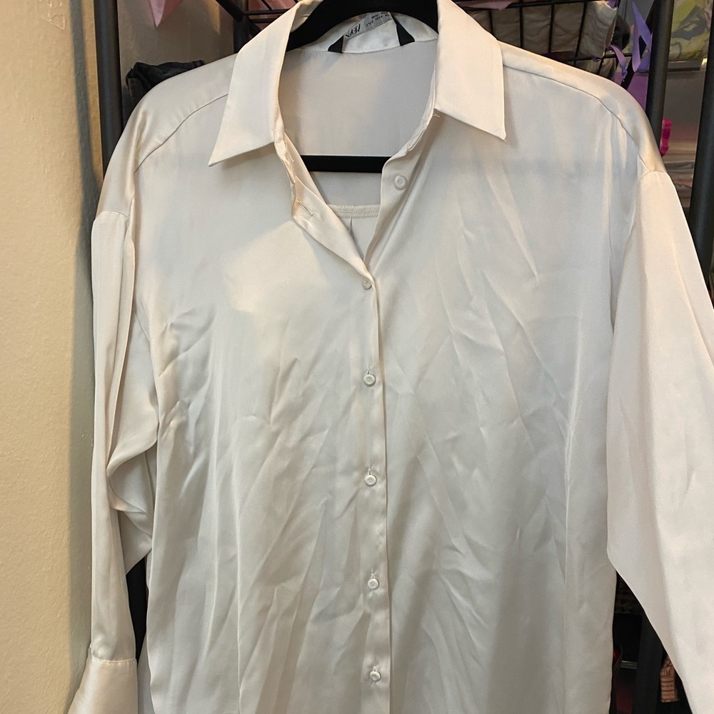 Oversize Zara Button Down Blouse - image 1
